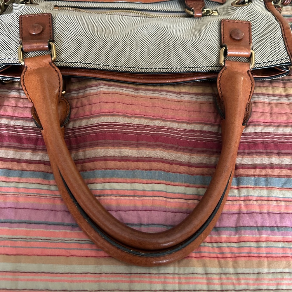Chloé Beige Canvas and Tan Leather Hobo Tote - Picture 6 of 12